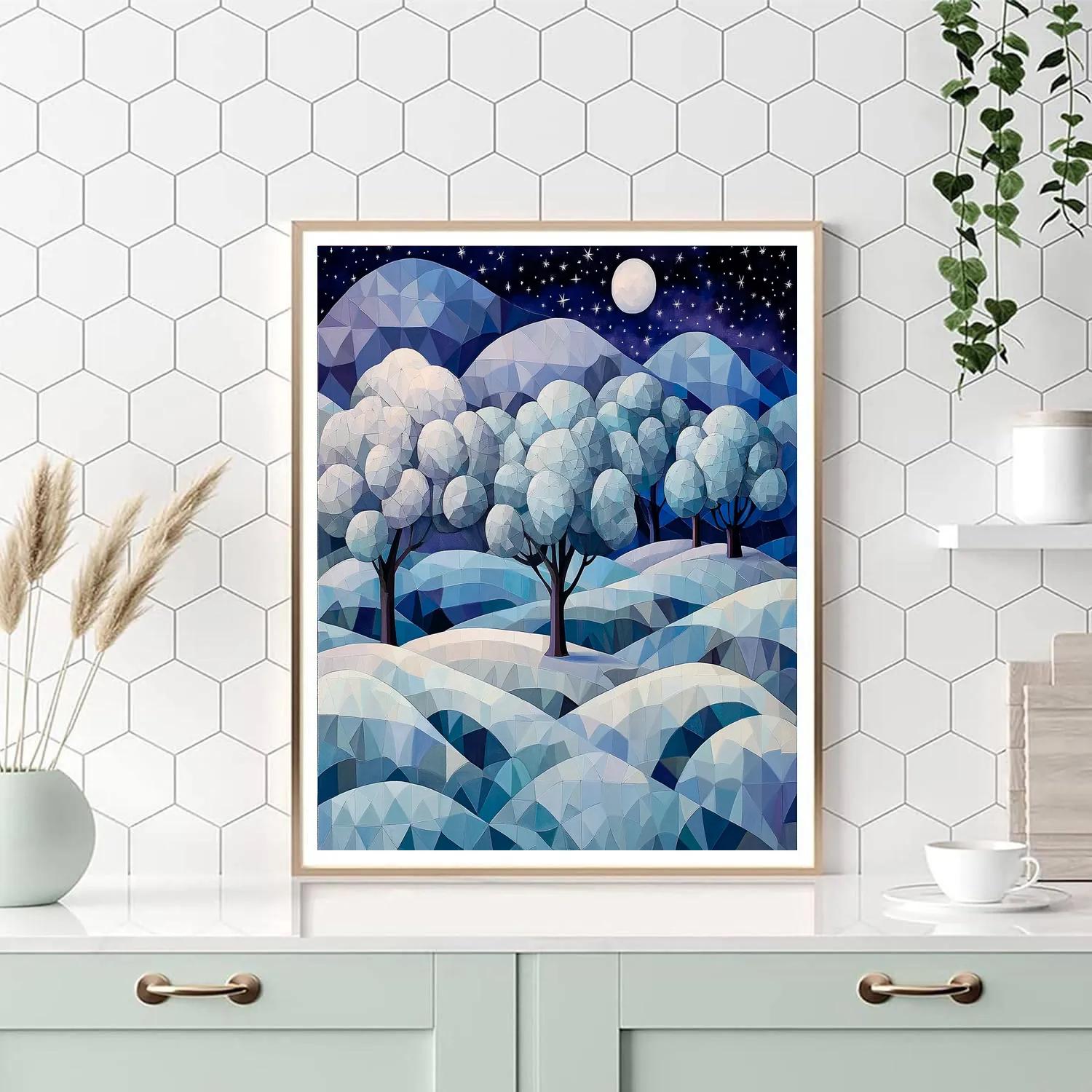 Pablo Picasso Inspired Angular Lunar Orchard Landscape Painting by numbers kit
