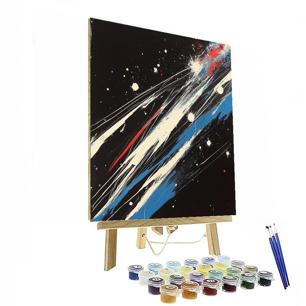 Jackson Pollock Inspired Meteor Shower Energy Field Paint by numbers art
