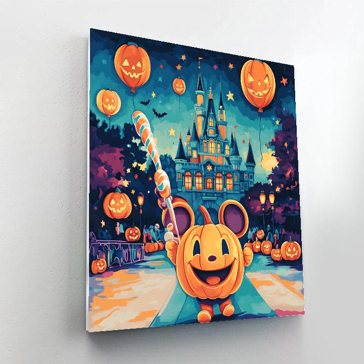 Starlit Pumpkin Parade At The Storybook Castle paint by color