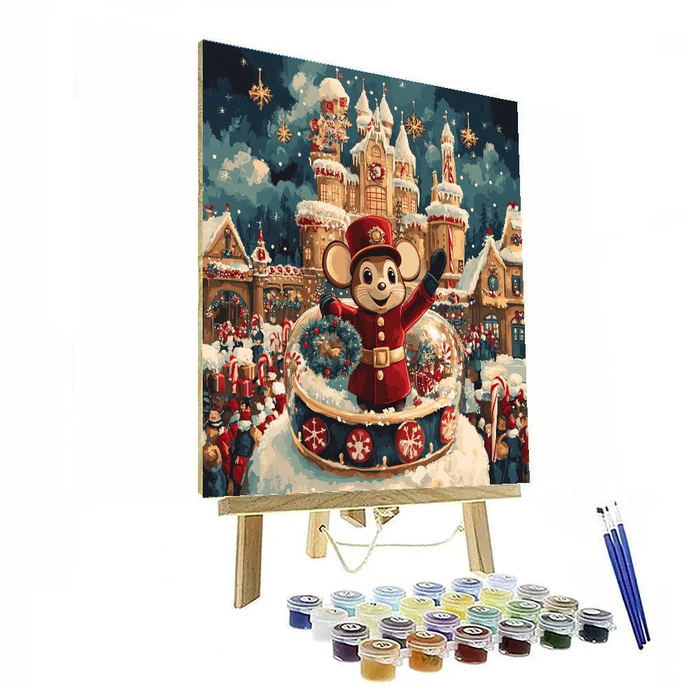 Starlit Gingerbread Castle Snowglobe Parade Numbered painting kits