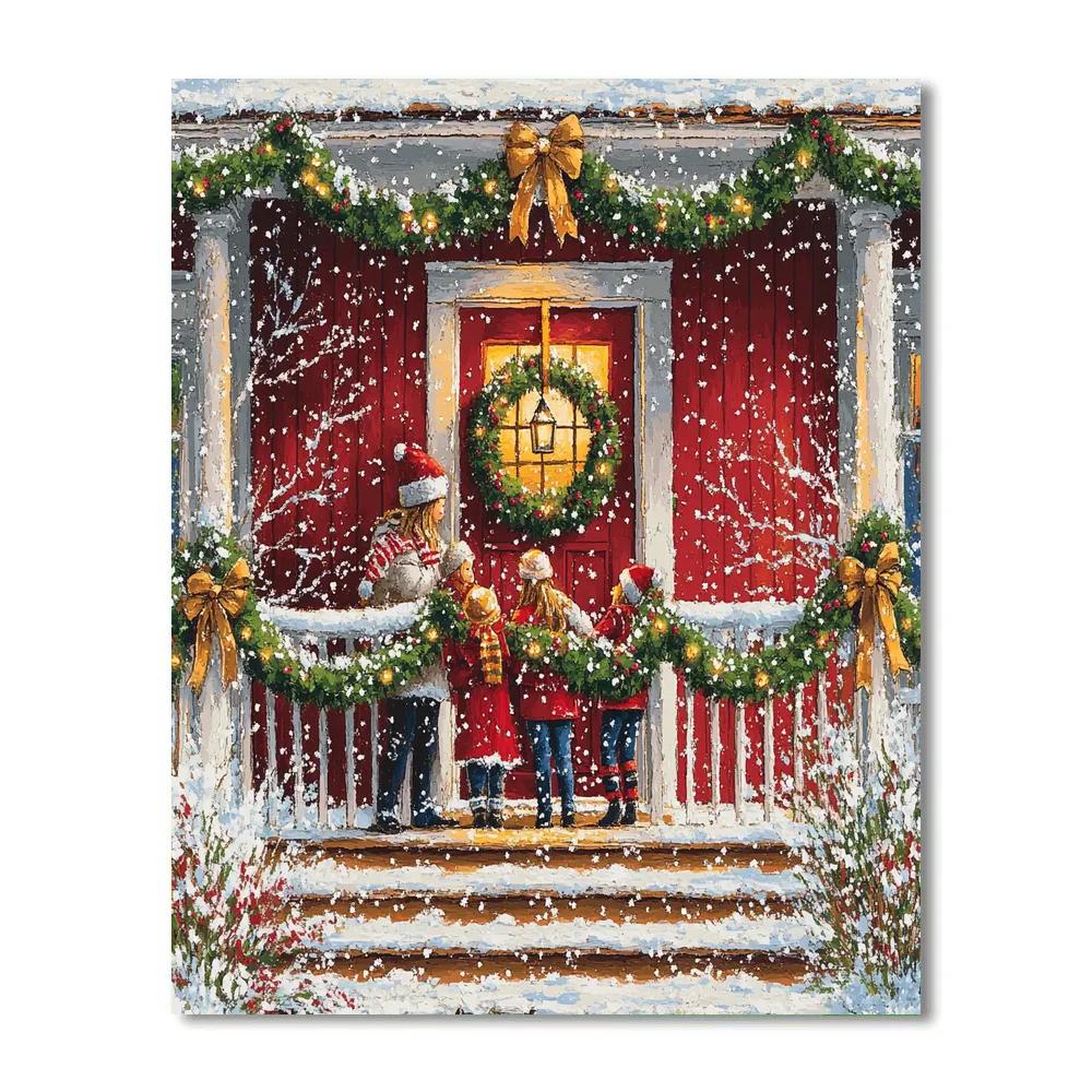 Wreathlight Welcome paint by number