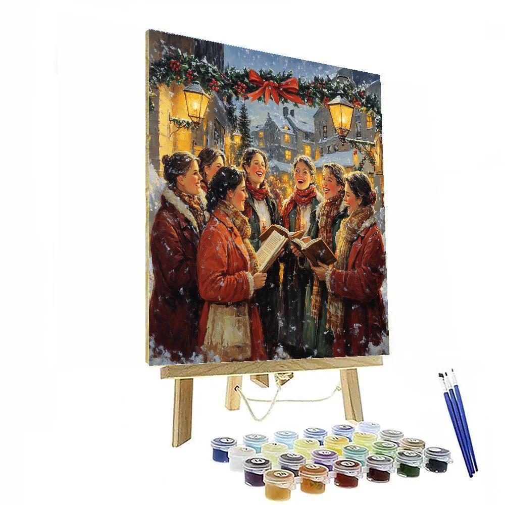 Holly Ribbon Choir paint by numbers