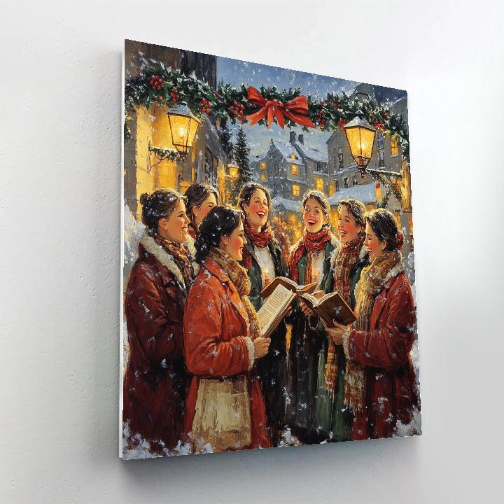 Holly Ribbon Choir paint by numbers