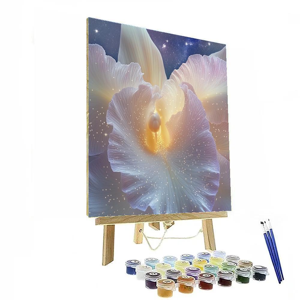 Georgia O Keeffe Inspired Orchid Close Up With Stars painting number kit