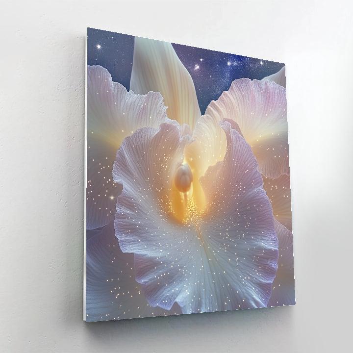 Georgia O Keeffe Inspired Orchid Close Up With Stars painting number kit