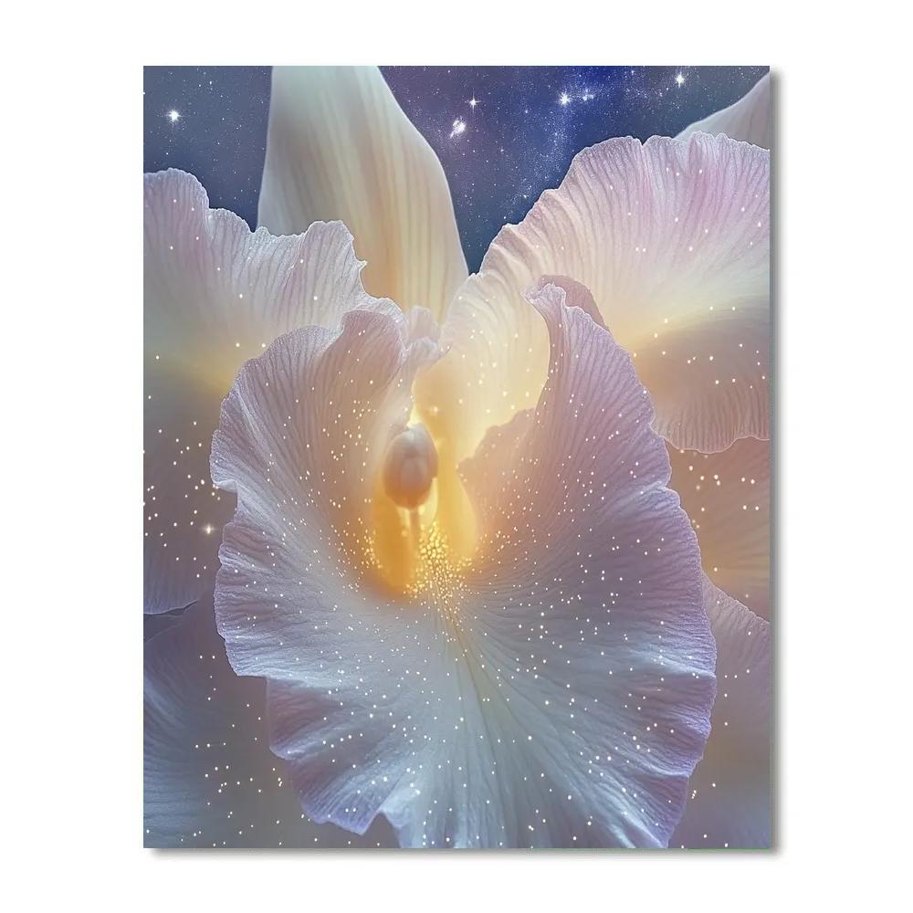 Georgia O Keeffe Inspired Orchid Close Up With Stars painting number kit