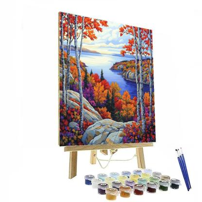 Franklin Carmichael Inspired Autumn Ridge And Shimmering Bay DIY paint by numbers