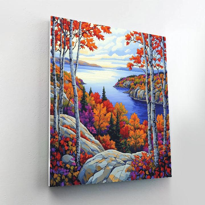 Franklin Carmichael Inspired Autumn Ridge And Shimmering Bay DIY paint by numbers