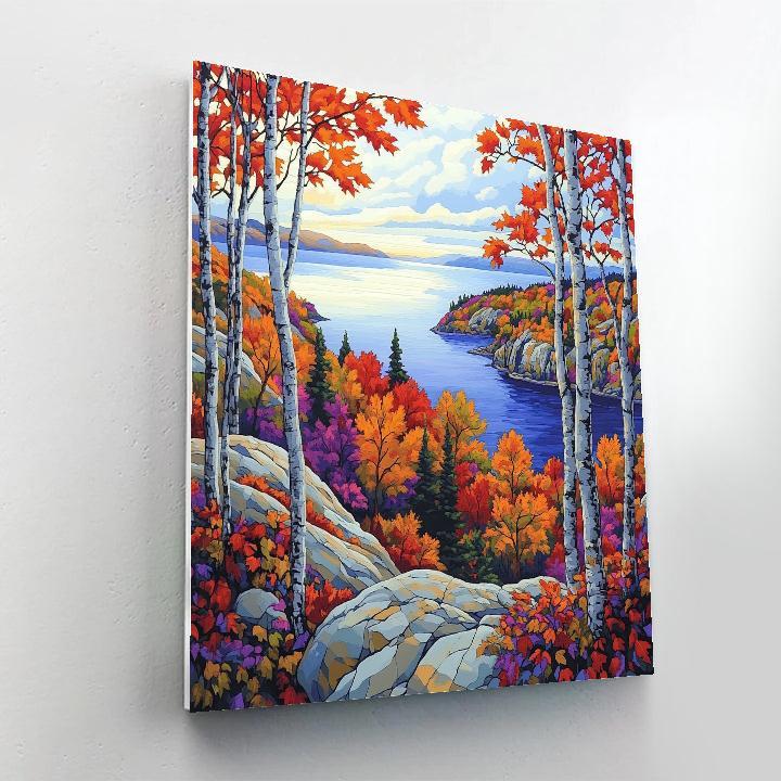 Franklin Carmichael Inspired Autumn Ridge And Shimmering Bay DIY paint by numbers