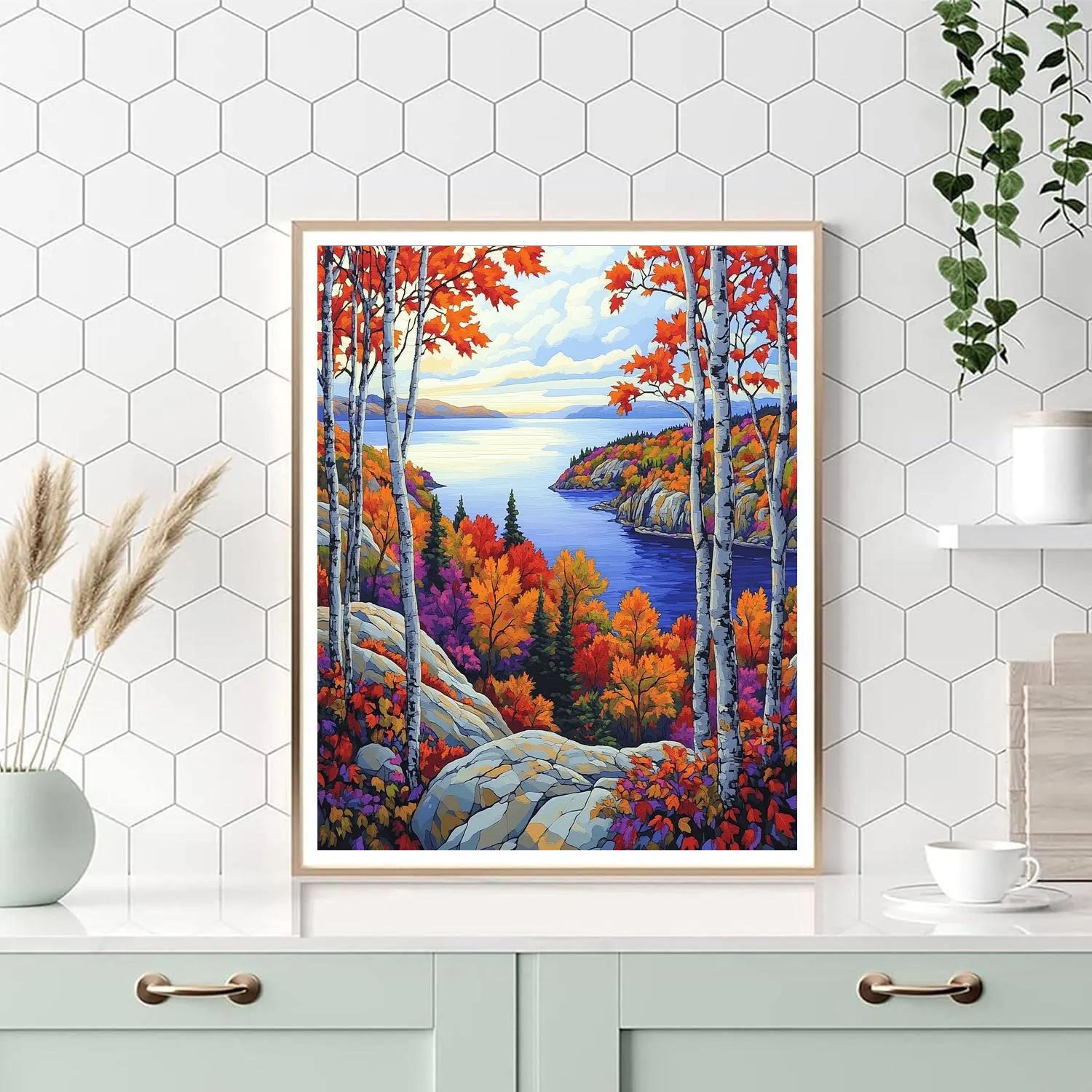 Franklin Carmichael Inspired Autumn Ridge And Shimmering Bay DIY paint by numbers