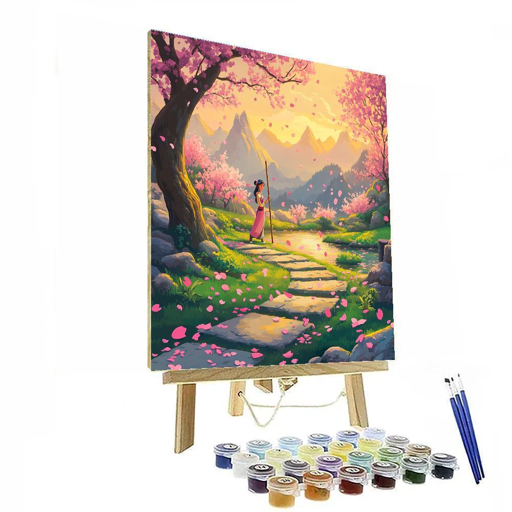 Mulan Blossom Training Morning Disney Inspired paint by number