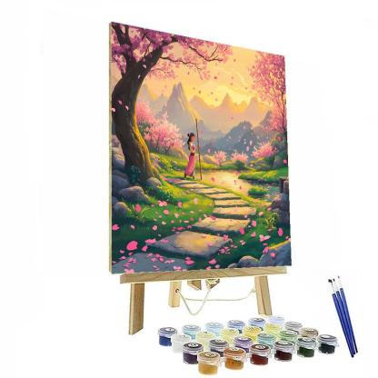 Mulan Blossom Training Morning Disney Inspired paint by number