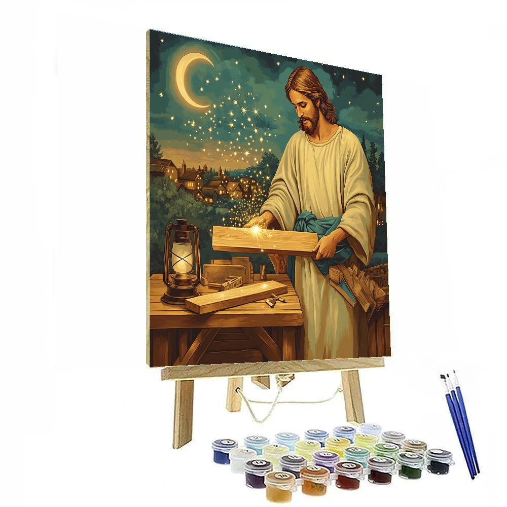 Jesus And The Stardust Carpenter Bench Painting by numbers kit
