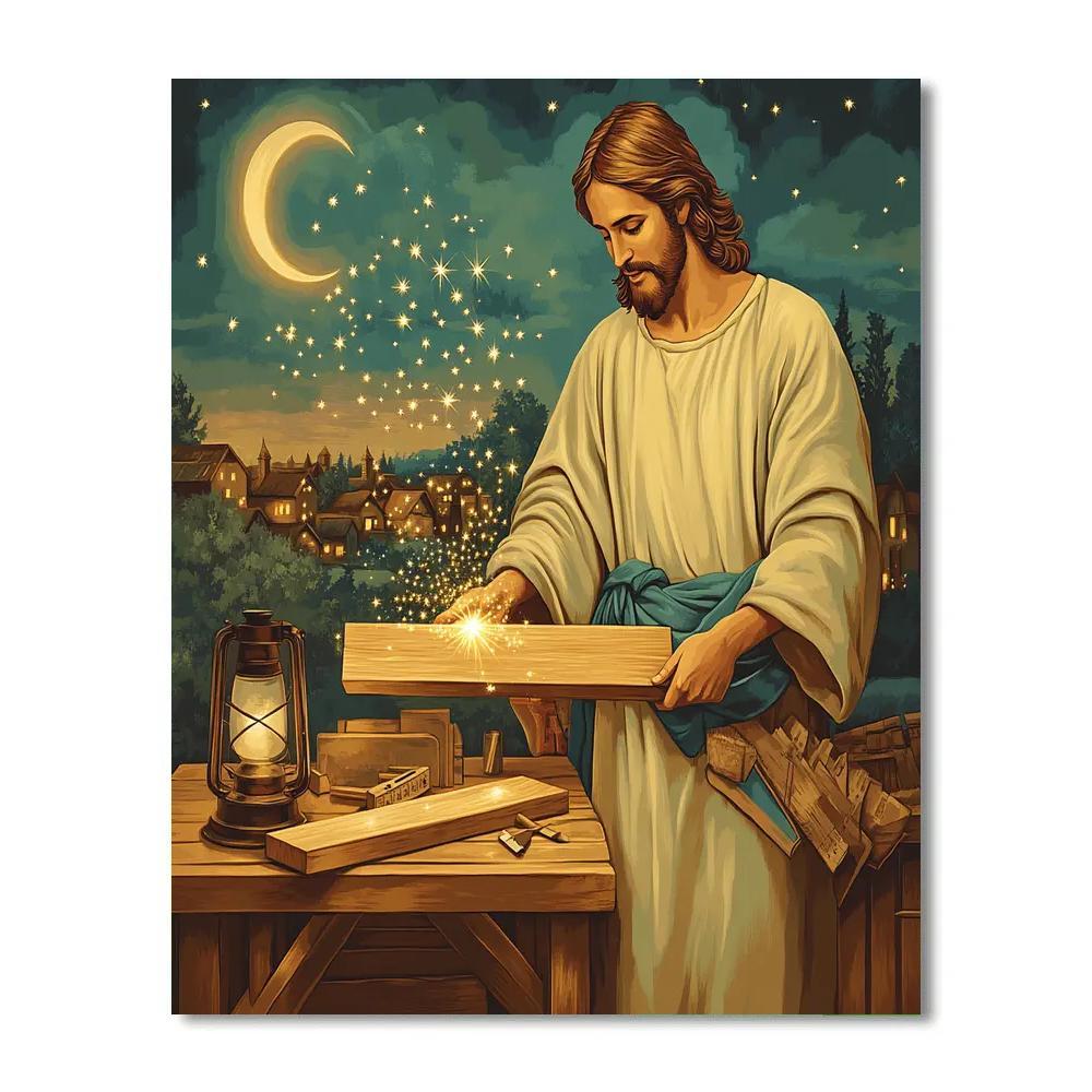 Jesus And The Stardust Carpenter Bench Painting by numbers kit