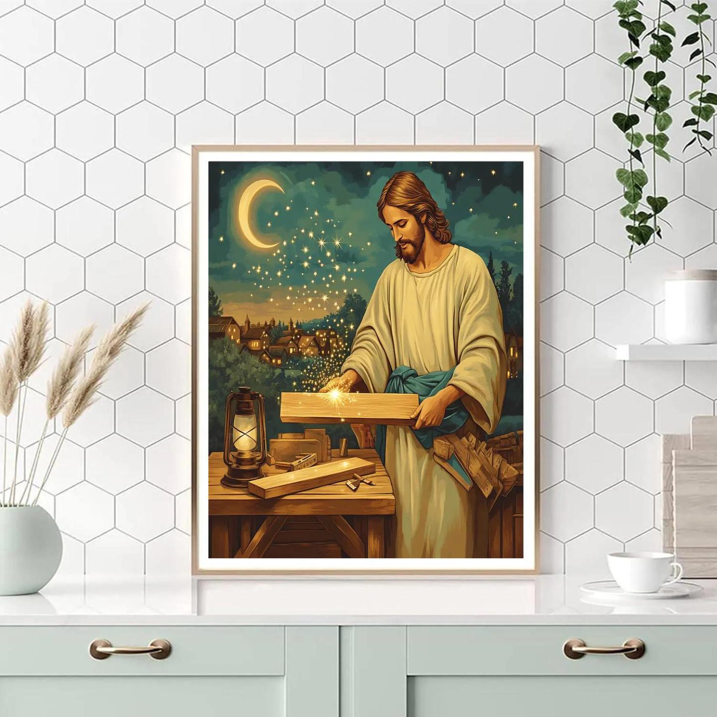 Jesus And The Stardust Carpenter Bench Painting by numbers kit