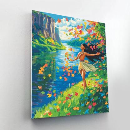 Pocahontas Riverbank Wind Whispers Disney Inspired paint by number