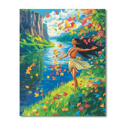 Pocahontas Riverbank Wind Whispers Disney Inspired paint by number