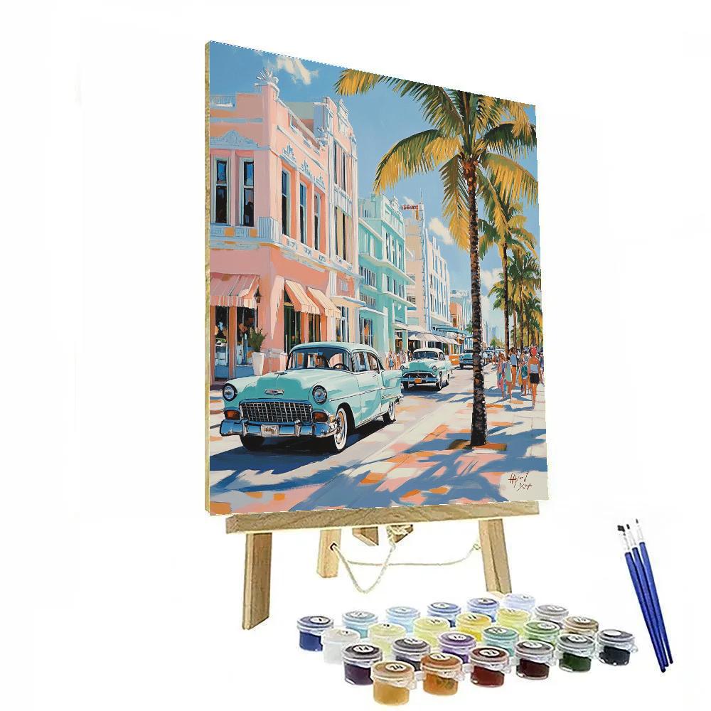 Art Deco Facades On Ocean Drive Miami Beach United States paint by color