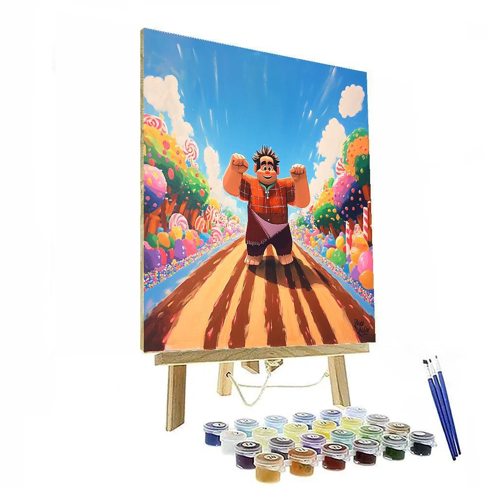 Wreck It Ralph Candy Speedway Race Disney Inspired paint by numbers
