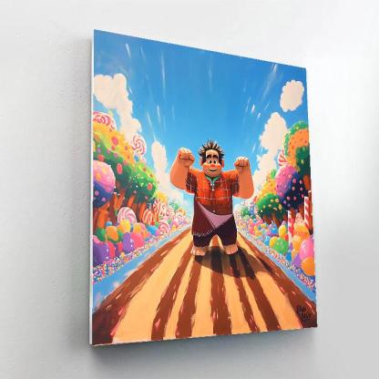 Wreck It Ralph Candy Speedway Race Disney Inspired paint by numbers