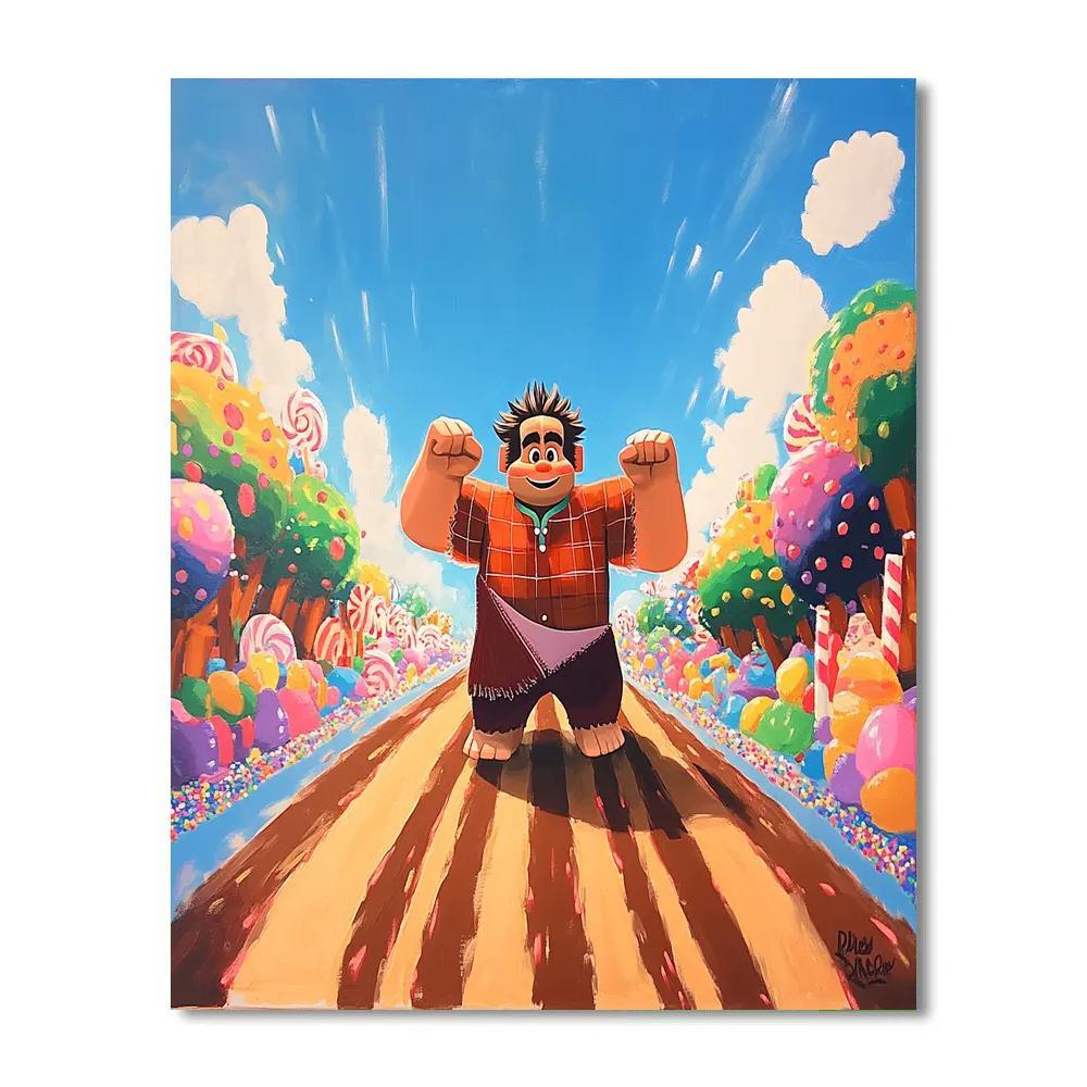 Wreck It Ralph Candy Speedway Race Disney Inspired paint by numbers