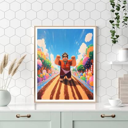 Wreck It Ralph Candy Speedway Race Disney Inspired paint by numbers