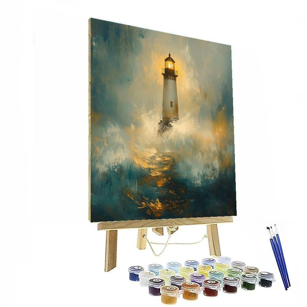 J M W Turner Inspired Lighthouse In Sea Mist Numbered painting kits