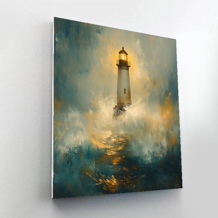 J M W Turner Inspired Lighthouse In Sea Mist Numbered painting kits