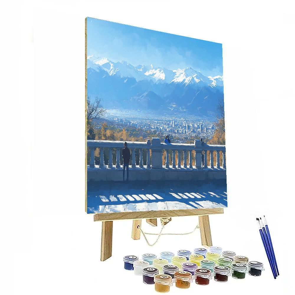 Cerro San Cristobal Viewpoint Over Santiago Chile Painting by numbers kit