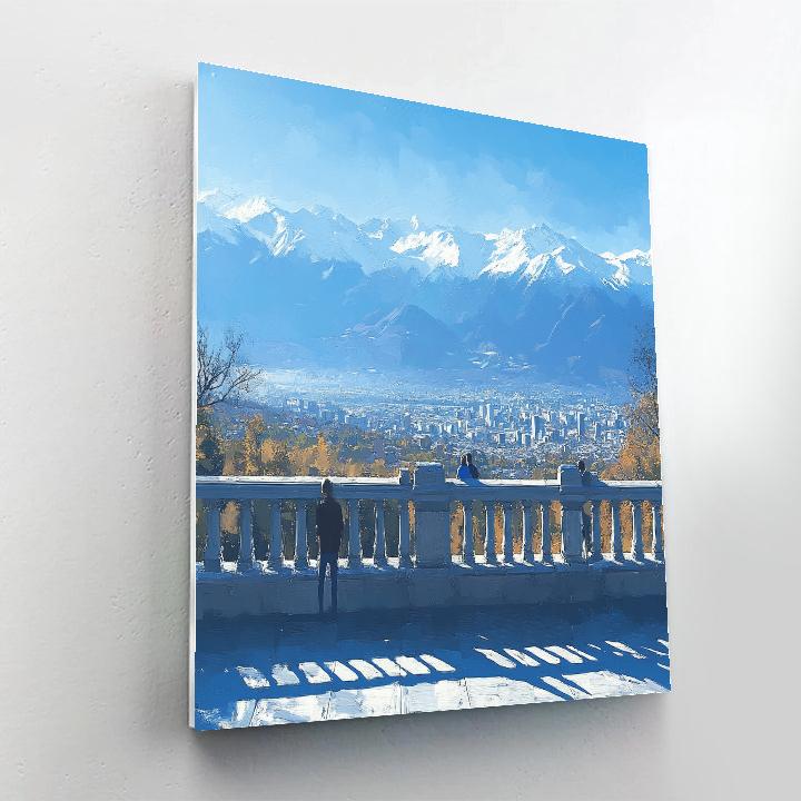 Cerro San Cristobal Viewpoint Over Santiago Chile Painting by numbers kit