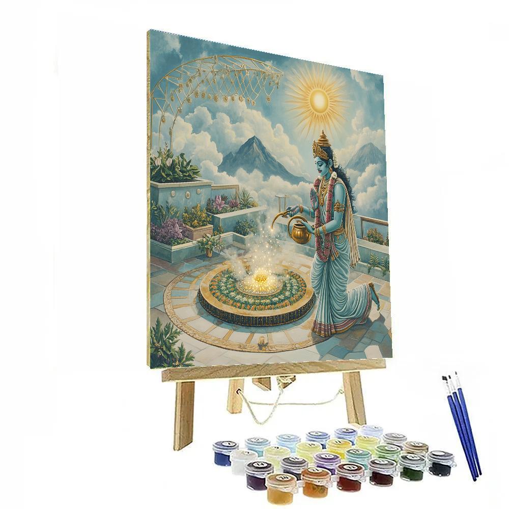 Vishnu Blessing A Celestial Seed Garden painting number kit