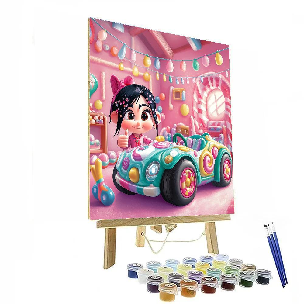 Vanellope Candy Kart Garage Tune Up Disney Inspired painting number kit