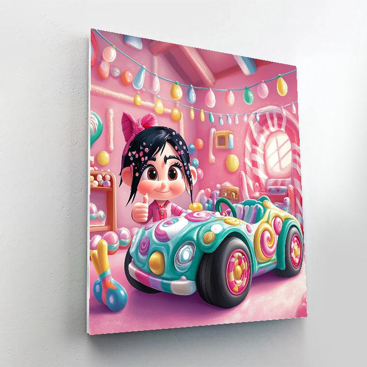 Vanellope Candy Kart Garage Tune Up Disney Inspired painting number kit