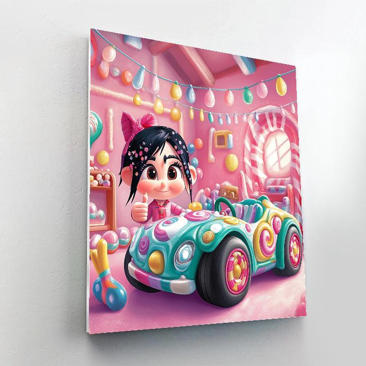 Vanellope Candy Kart Garage Tune Up Disney Inspired painting number kit