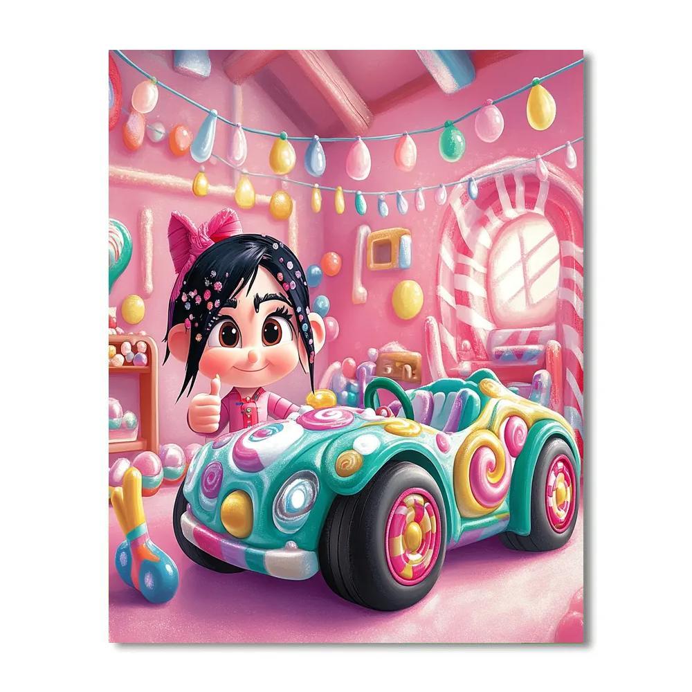 Vanellope Candy Kart Garage Tune Up Disney Inspired painting number kit