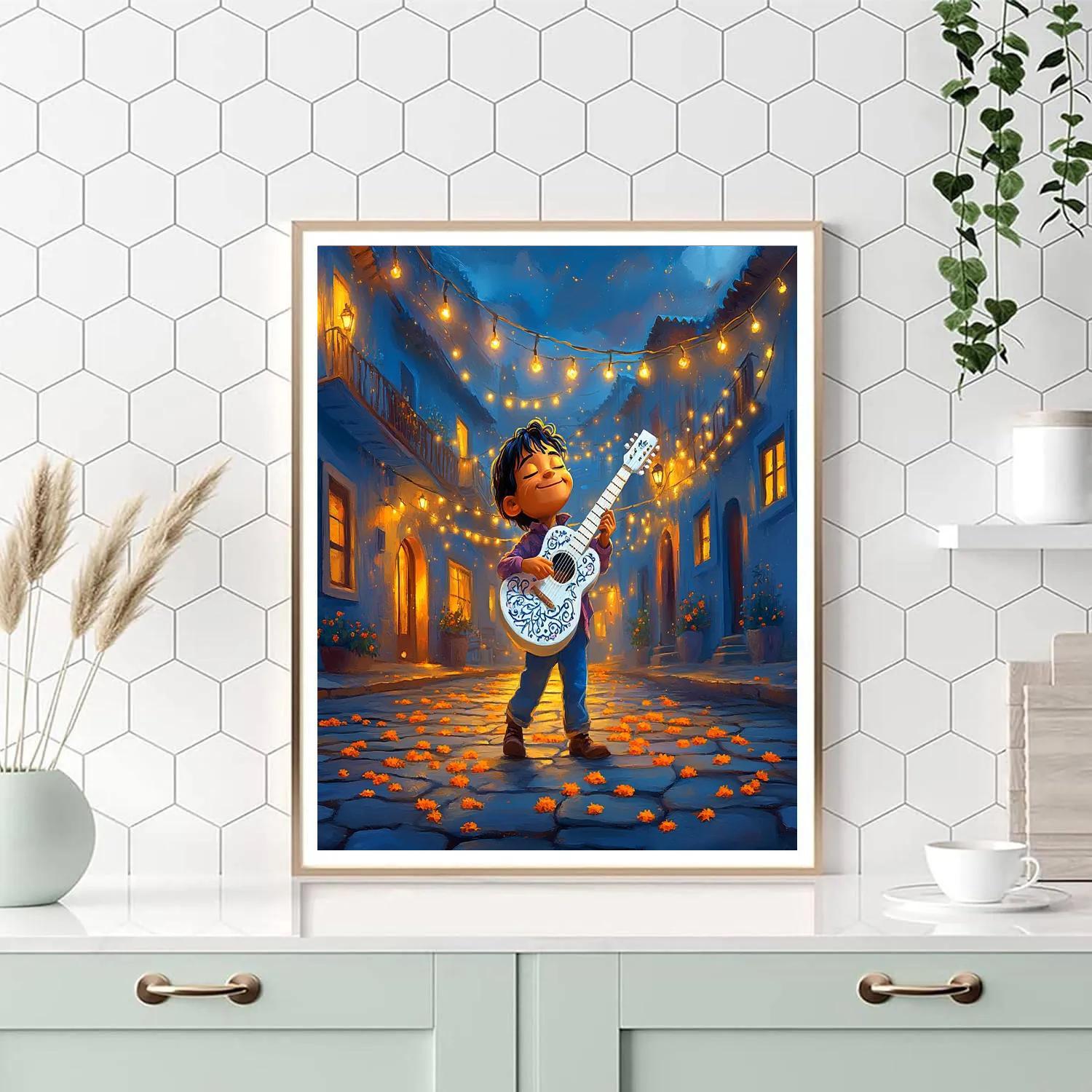 Miguel Music Plaza Evening Disney Inspired DIY paint by numbers