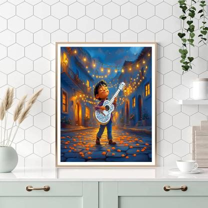 Miguel Music Plaza Evening Disney Inspired DIY paint by numbers