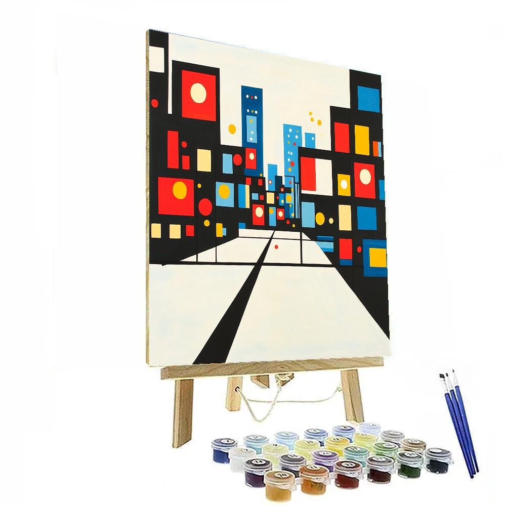 Piet Mondrian Inspired Citylights Geometry DIY paint by numbers