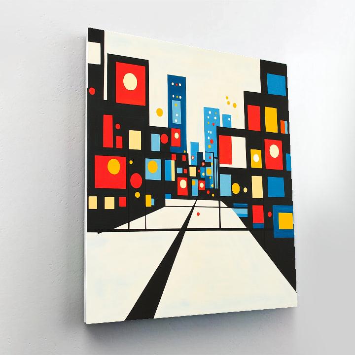 Piet Mondrian Inspired Citylights Geometry DIY paint by numbers