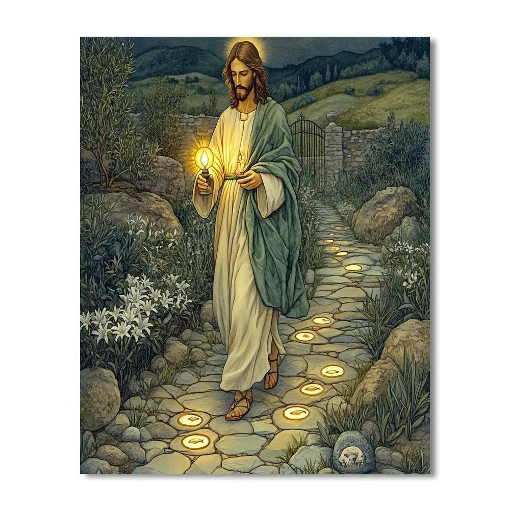 Garden Path Guided By Jesus Light Number painting