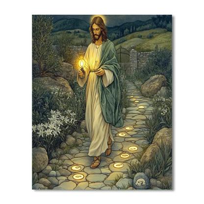 Garden Path Guided By Jesus Light Number painting