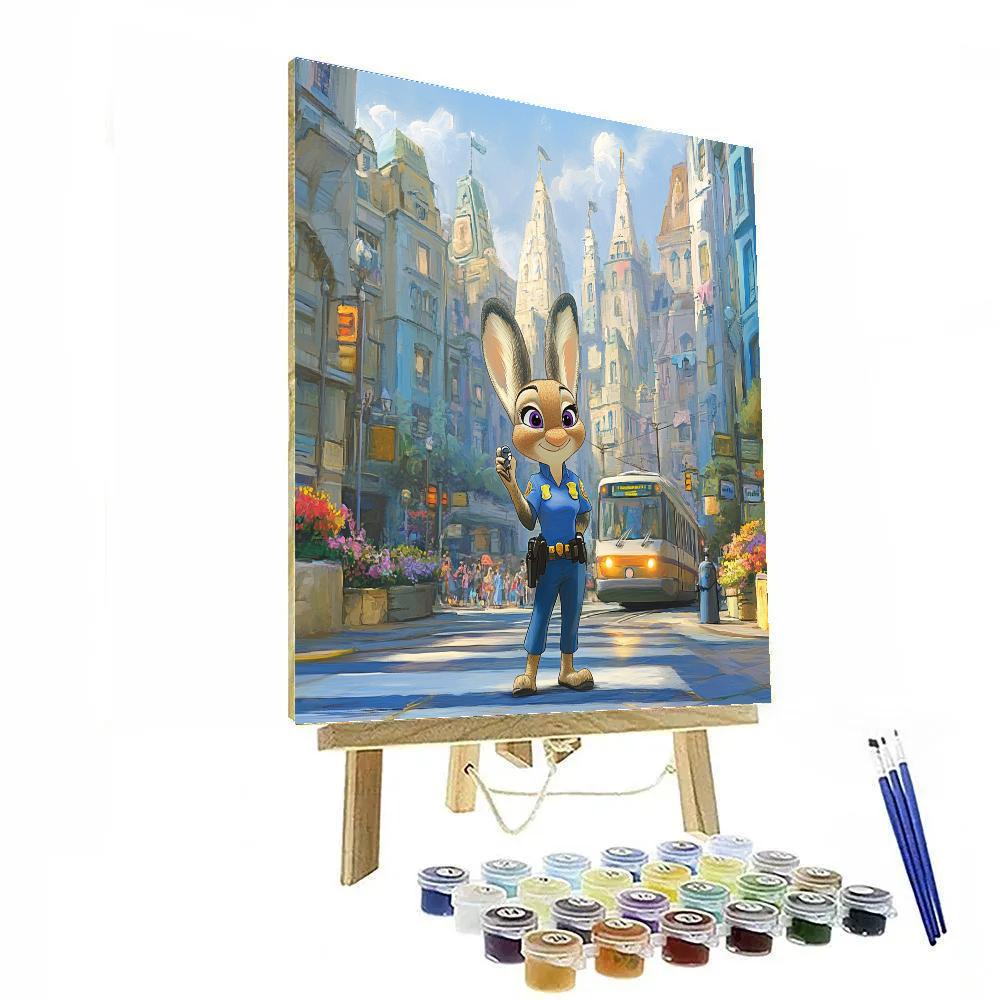 Judy Hopps City Crosswalk Patrol Disney Inspired DIY paint by numbers