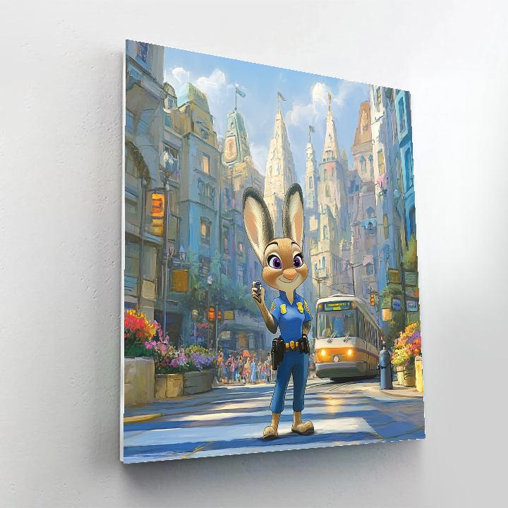 Judy Hopps City Crosswalk Patrol Disney Inspired DIY paint by numbers