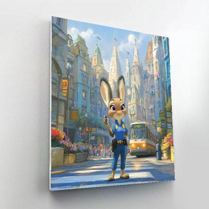 Judy Hopps City Crosswalk Patrol Disney Inspired DIY paint by numbers
