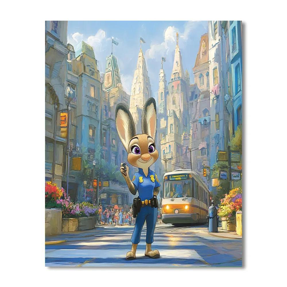 Judy Hopps City Crosswalk Patrol Disney Inspired DIY paint by numbers