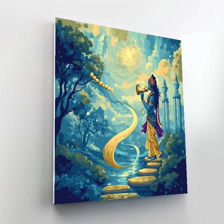 Vishnu Restoring The River Of Time Number painting