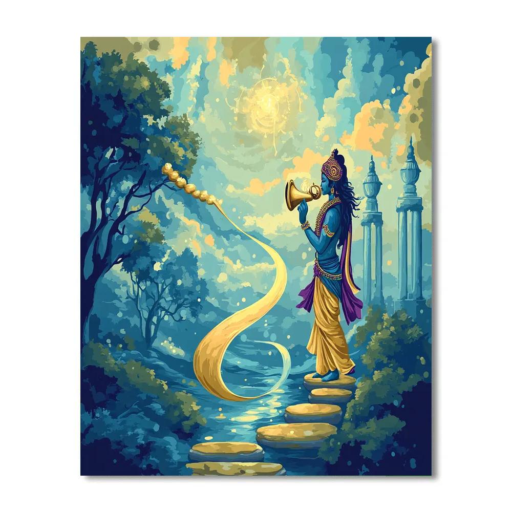 Vishnu Restoring The River Of Time Number painting