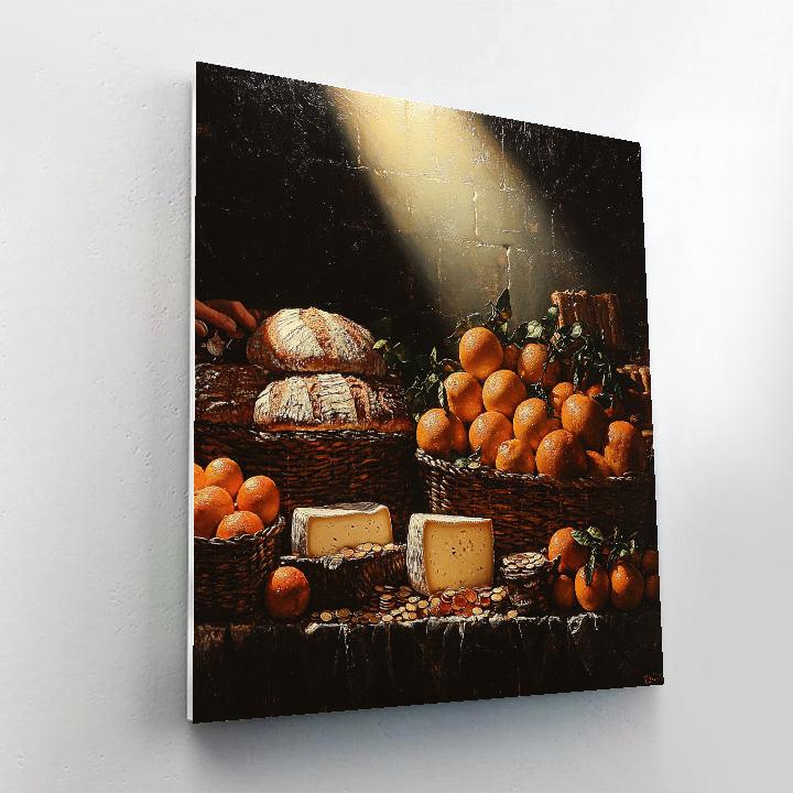 Caravaggio Inspired Market Scene With Dramatic Light painting number kit