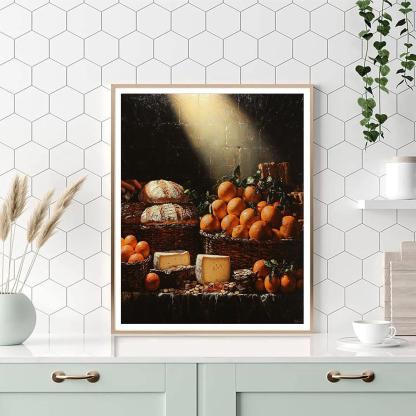 Caravaggio Inspired Market Scene With Dramatic Light painting number kit