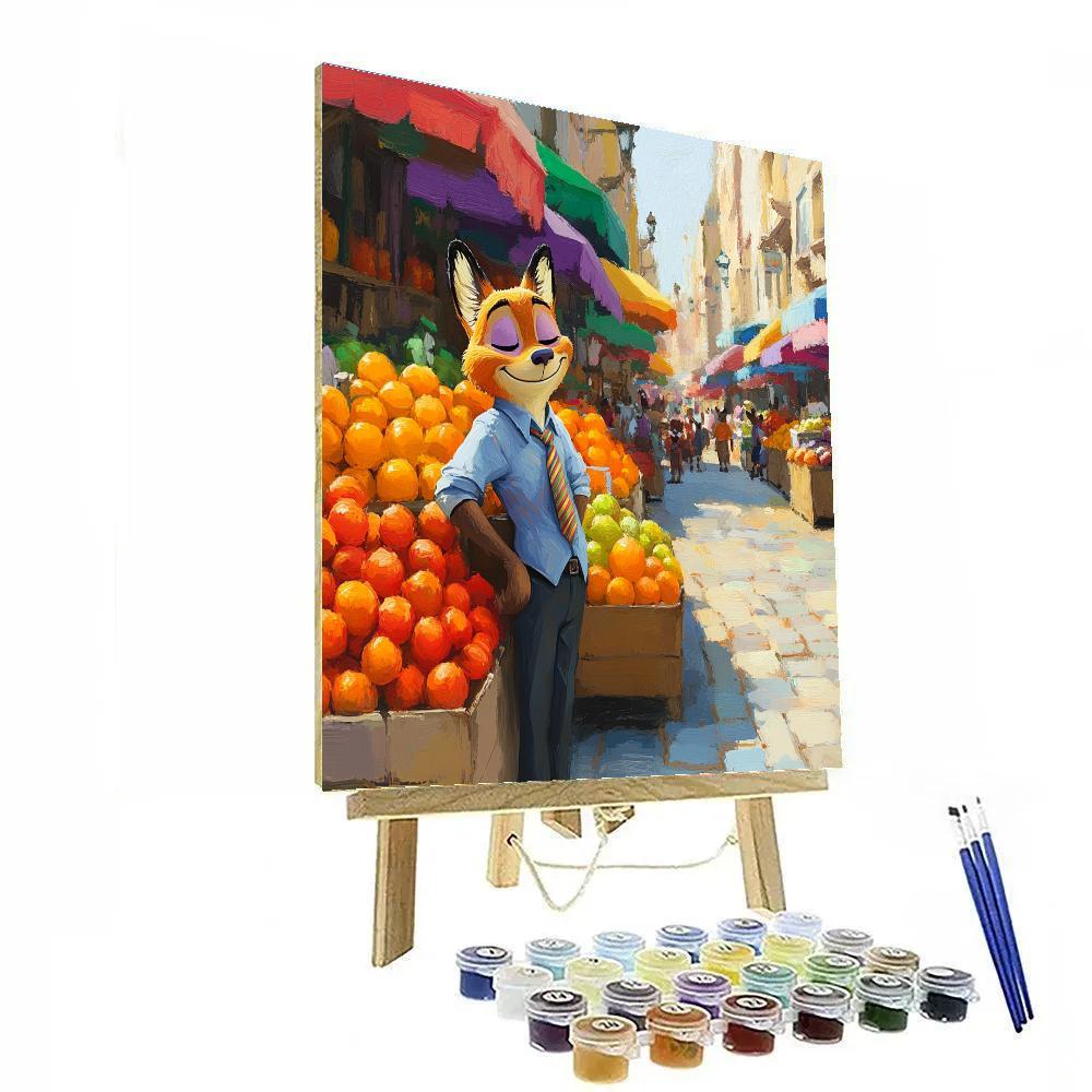 Nick Wilde Market Plaza Smooth Talk Disney Inspired Numbered painting kits